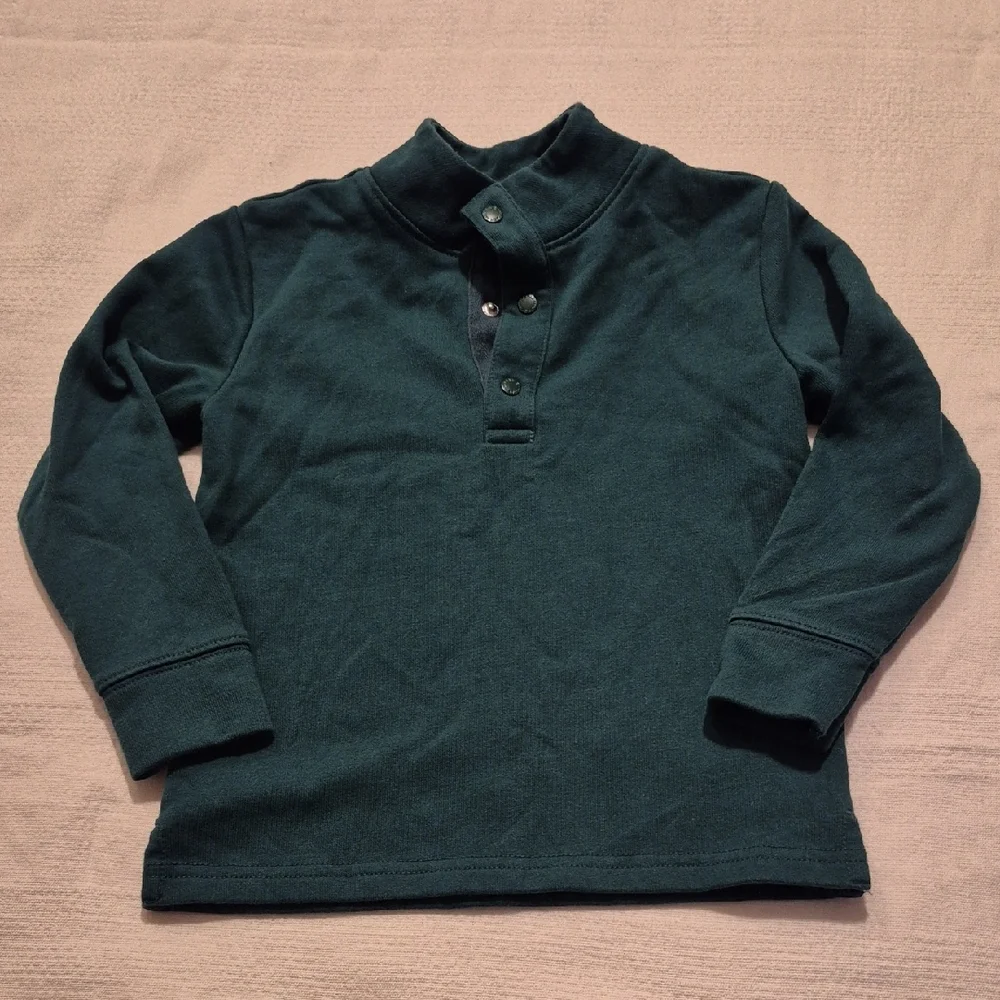 Janie and Jack boys size 3 green long sleeve 3 snap shirt VGUC - Picture 1 of 6
